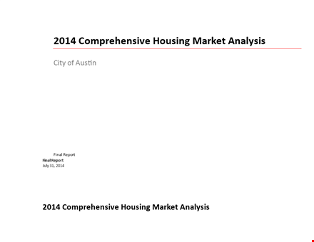 housing market analysis template - analyzing the austin housing market for percent of renters template