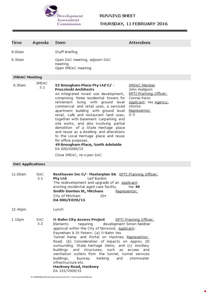 development assessment commission agenda - essential planning officer's guide | imdac template