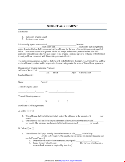 secure your sublease with our sublease agreement template: deposit, terms & more template