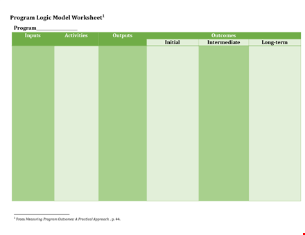 create a winning program with our logic model template and worksheet template