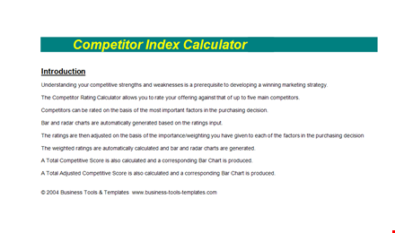 effective competitive analysis template for calculated ratings and in-depth competitor analysis template