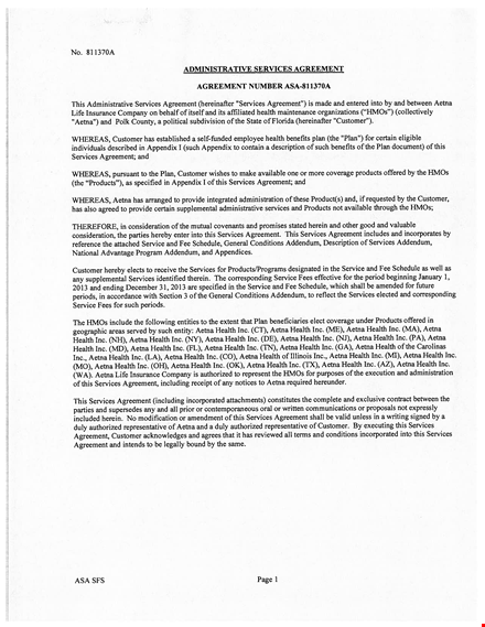 insurance administrative services agreement template template