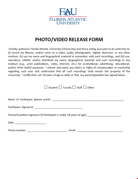 sign our photo and video release form - protect your privacy template