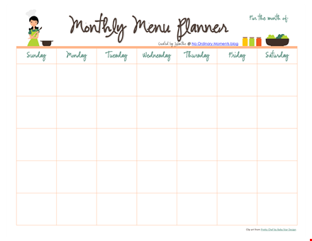 monthly planner template template
