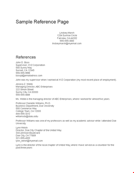 reference page template - create a professional reference page | director template