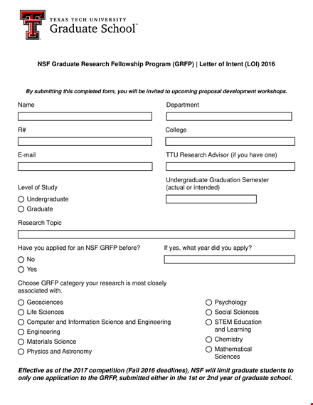 letter of intent template for graduate school template