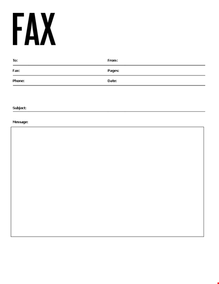 fax cover sheet template