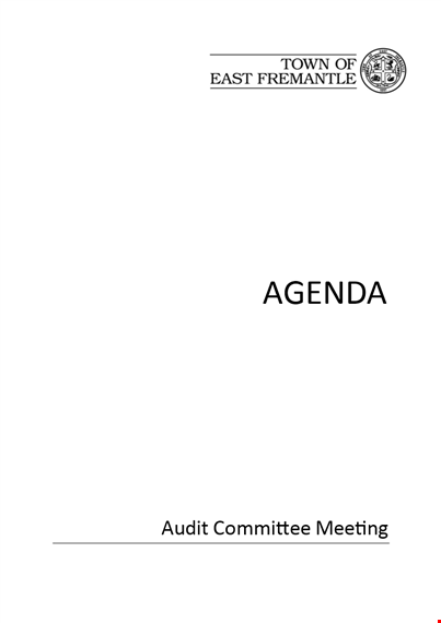 free audit agenda template
