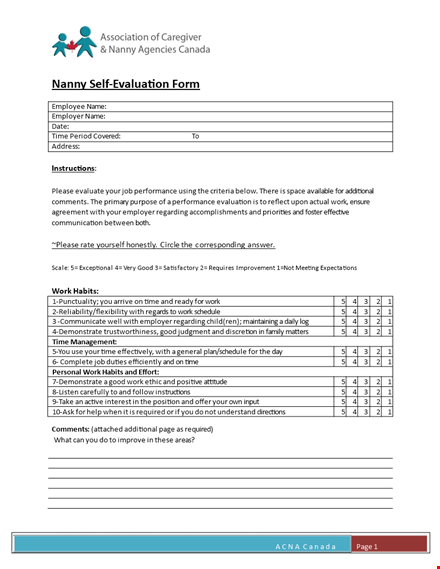 effective self evaluation examples for child with additional resources template