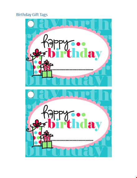 customizable birthday gift tag template - free download template