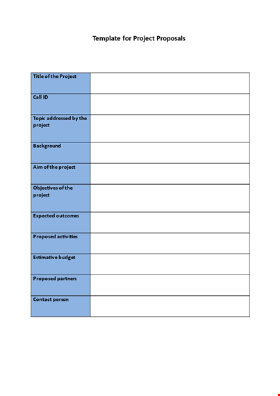 project proposal template - create a winning title for your proposed project template