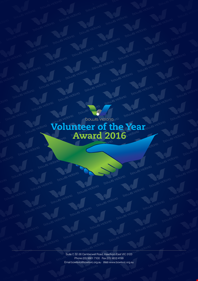 volunteer of the year award template template