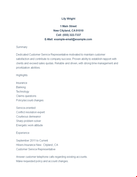 cityland customer service resume template template