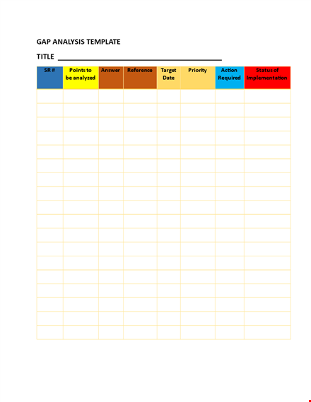 effective gap analysis template | simplify your analysis process template