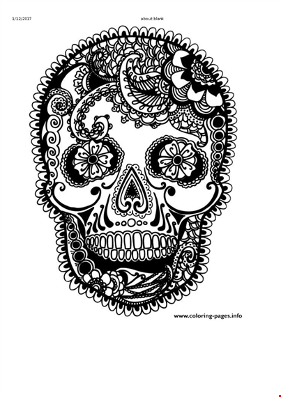 printable skull coloring pages - free adult coloring sheets for a spooky vibe template
