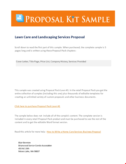 lawn care lawncare landscaping services proposal template