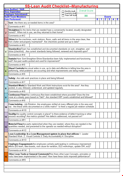 excel monthly audit checklist example template