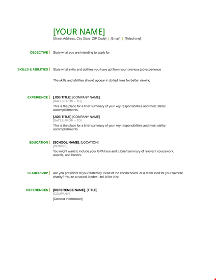 free basic resume template pdf template