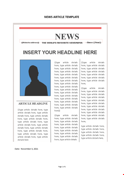 news article template template