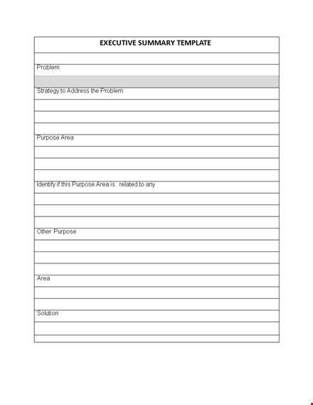 executive summary template - for your purpose and problem template