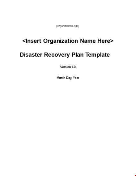 create a business disaster recovery plan - easy to use template template