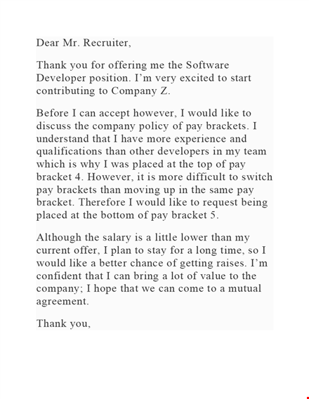 salary negotiation letter - negotiate your compensation with the company template