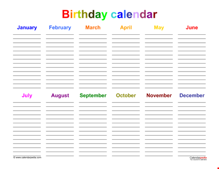 office birthday calendar template template