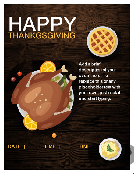 thanksgiving menu template - create a happy and brief menu (description) for thanksgiving template