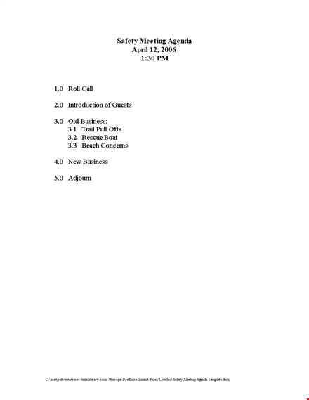 april safety meeting agenda template for effective business meetings template
