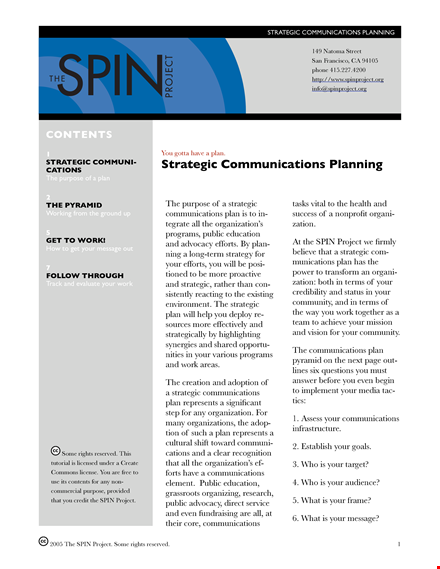 strategic corporate communication plan template