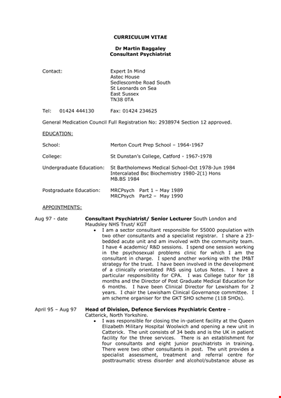 consultant doctor template