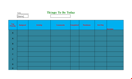 checklist template. what needs to be done today! template