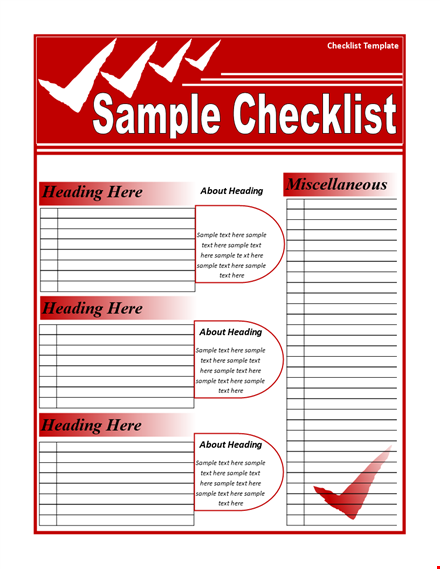 printable checklist poster template template