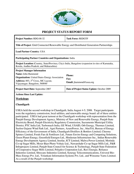 project status report form - efficiently track energy development by state template