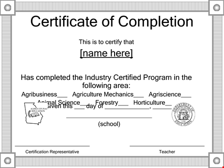 certify your accomplishments with our certificate of completion template template