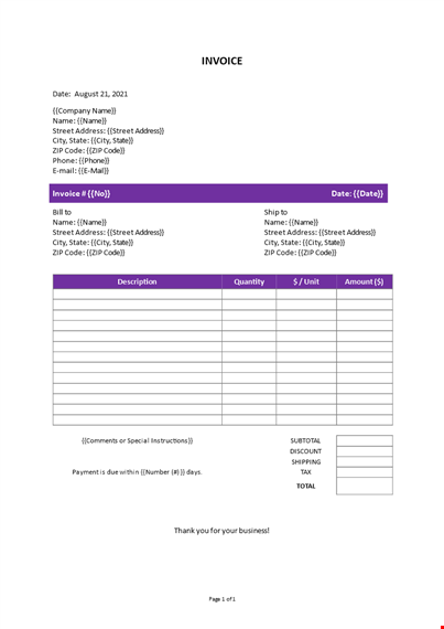blank invoice free template