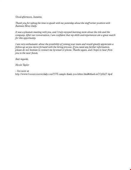 thank you cover letter for job interview template