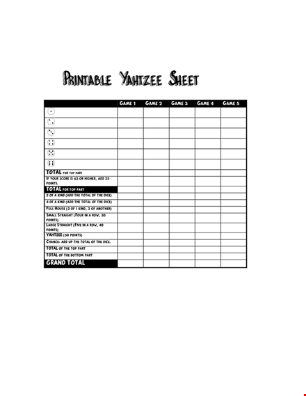 free printable yahtzee score sheets template