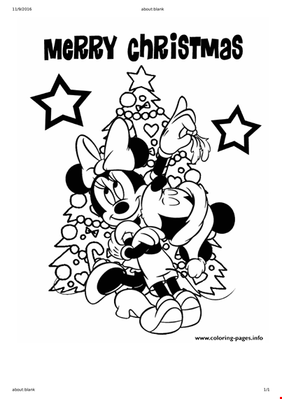 disney christmas coloring page template