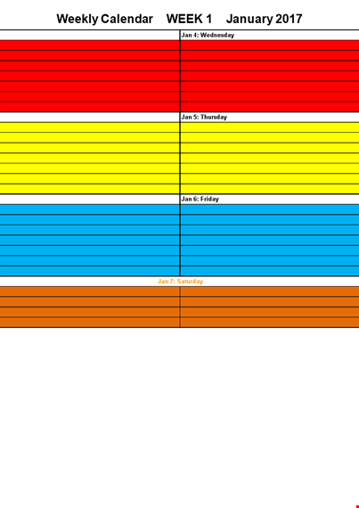 plan your week with ease - weekly calendar template template