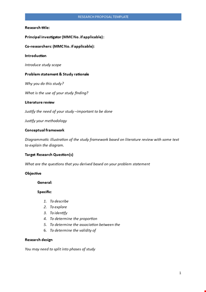 effective research proposal template for your applicable study subject template