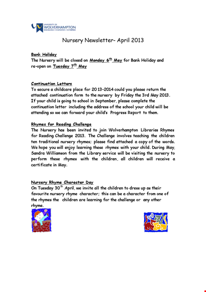 preschool newsletter template | engage children with nursery rhymes template