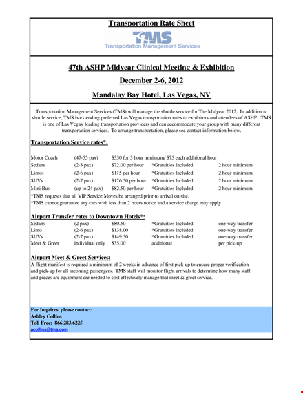 transportation rate sheet template template