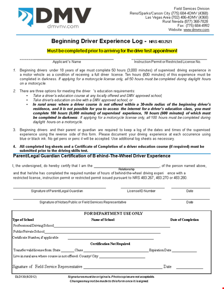 driver's daily log - track your driving hours and minutes efficiently template