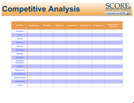 unbeatable quality & prices | competitive analysis template template