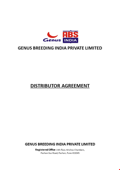 distribution agreement for india: ensuring successful collaboration with distributors - genus template