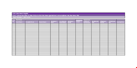 gdpr data breach register templates | bizzlibrary template