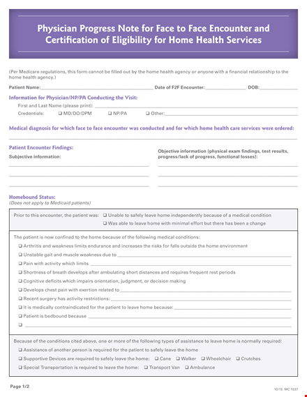 safely track physician progress & patient encounters template