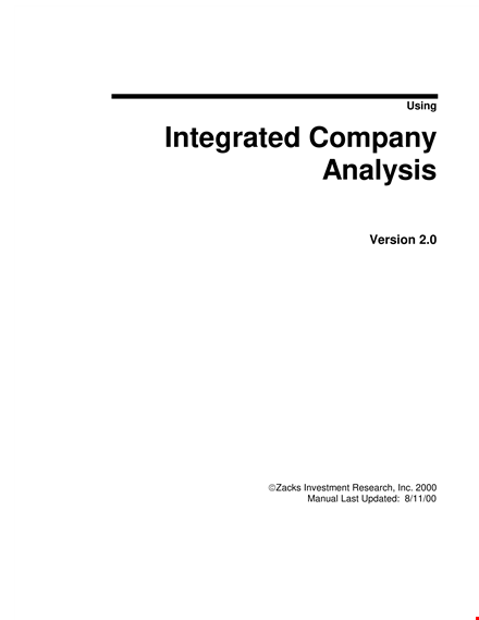 integrated company analysis template template