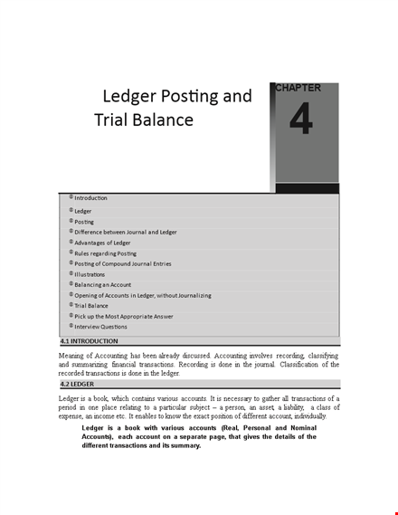 journal ledger trial balance sheet template